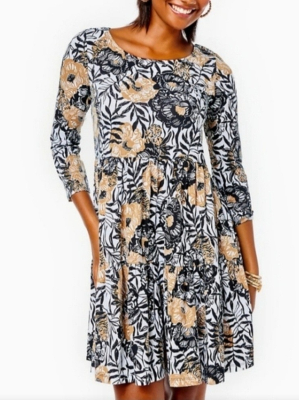 Lilly Pulitzer Geanna Swing Dress in the Onyx Peony